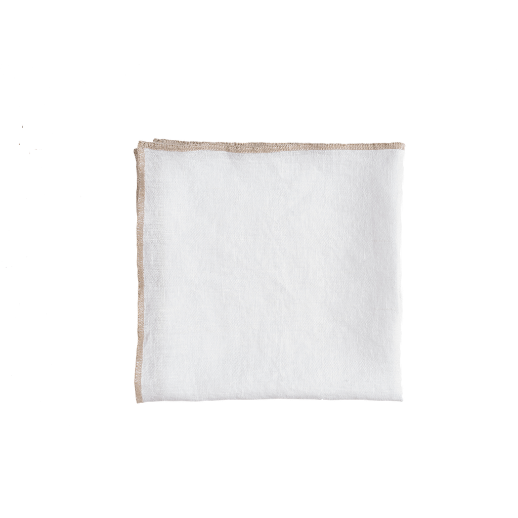 Serviette Venise Lin Bord Beige 40x40