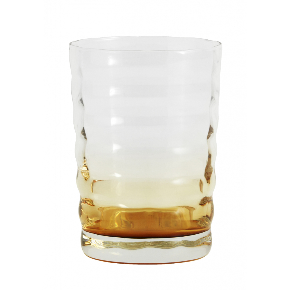 6 verres à eau fond ambre