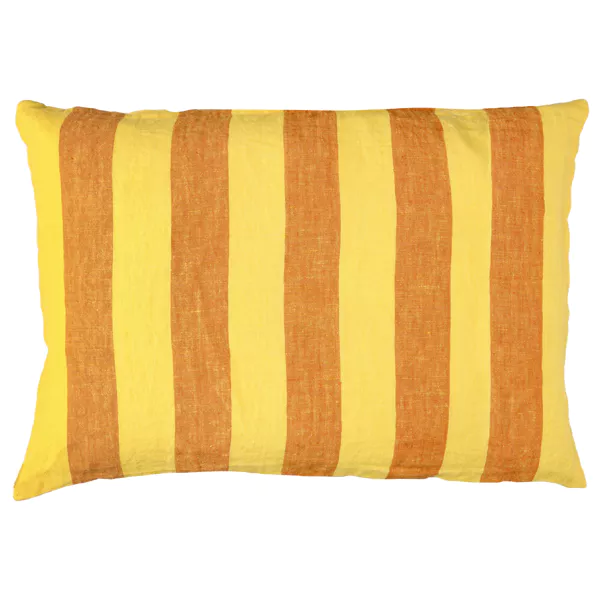 Coussin rectangulaire en lin lignes