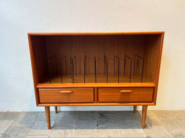 Meuble bibliothèque tiroirs + rangement vinyles livres 1mx35xH85cm