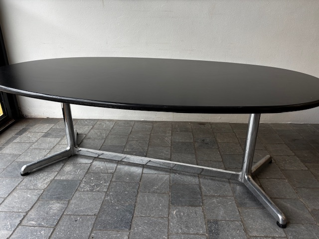 Table conférence ovale noire 210x120xH73cm