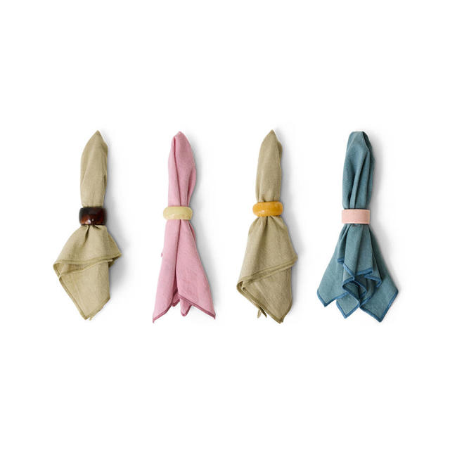 Set de 4 anneaux de serviette resine