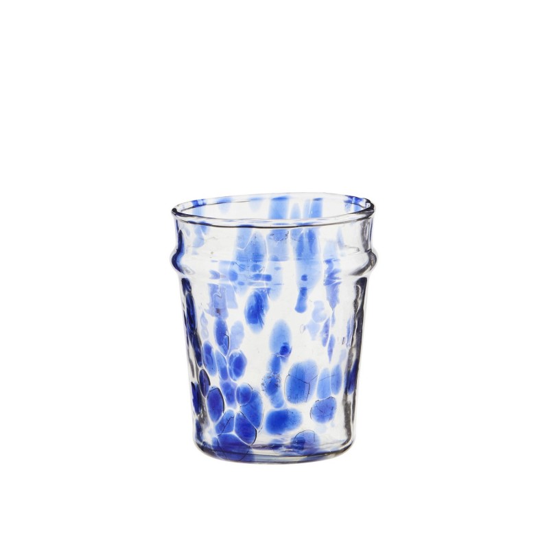 4 Verres Artisanal Motifs Pois en Relief