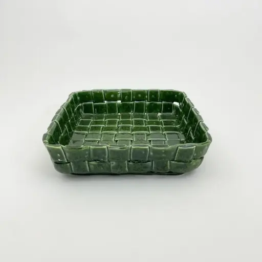 Plat rectangulaire tressé tamegroute ou blanc