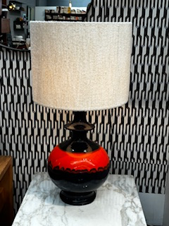 Pied de lampe céramique vintage Abj bouclette