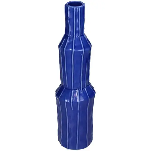 Vase Stoneware Bleu 9x9xH34