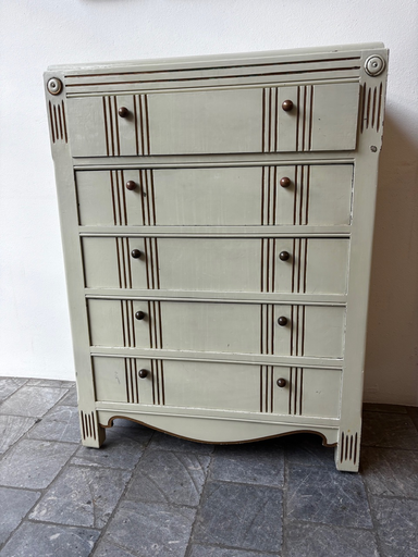 Commode années 30 patine vert eau 80x40xH106,5cm