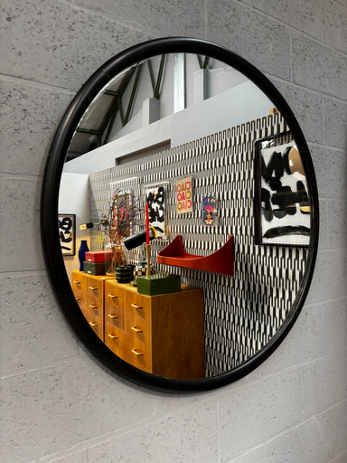Miroir vintage bord noir d97