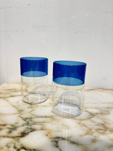 Set de 2 verres à eau bleu Cruse