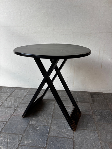 Table ronde pliante noire  D60xH67cm