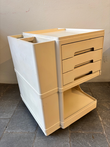 Cube plastique blanc trolley 42,5x39,5xH54cm