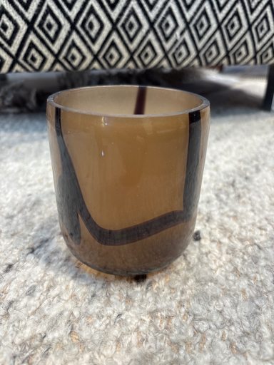 Bougie multi lines purple - small - Ø 9x10cm