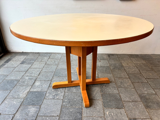 Table ronde dessus blanc Baumann D120xH76,5cm