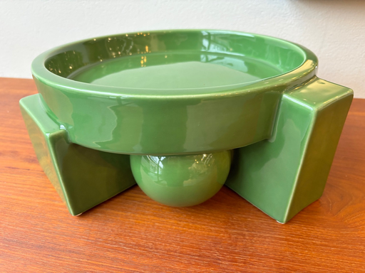 Grand plat vert laqué