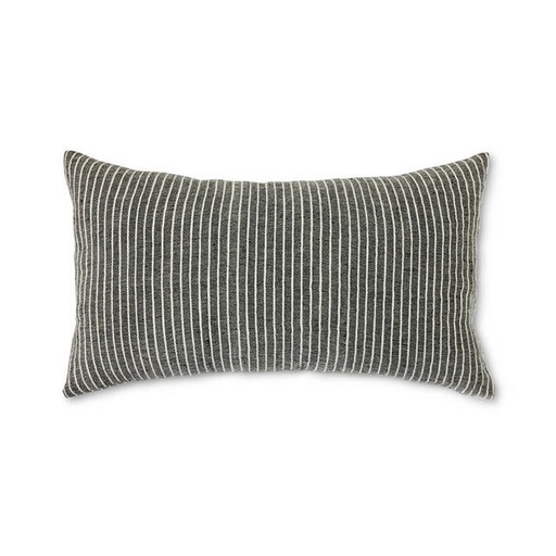 Striped cushion monochrome gris écru (70x40cm)