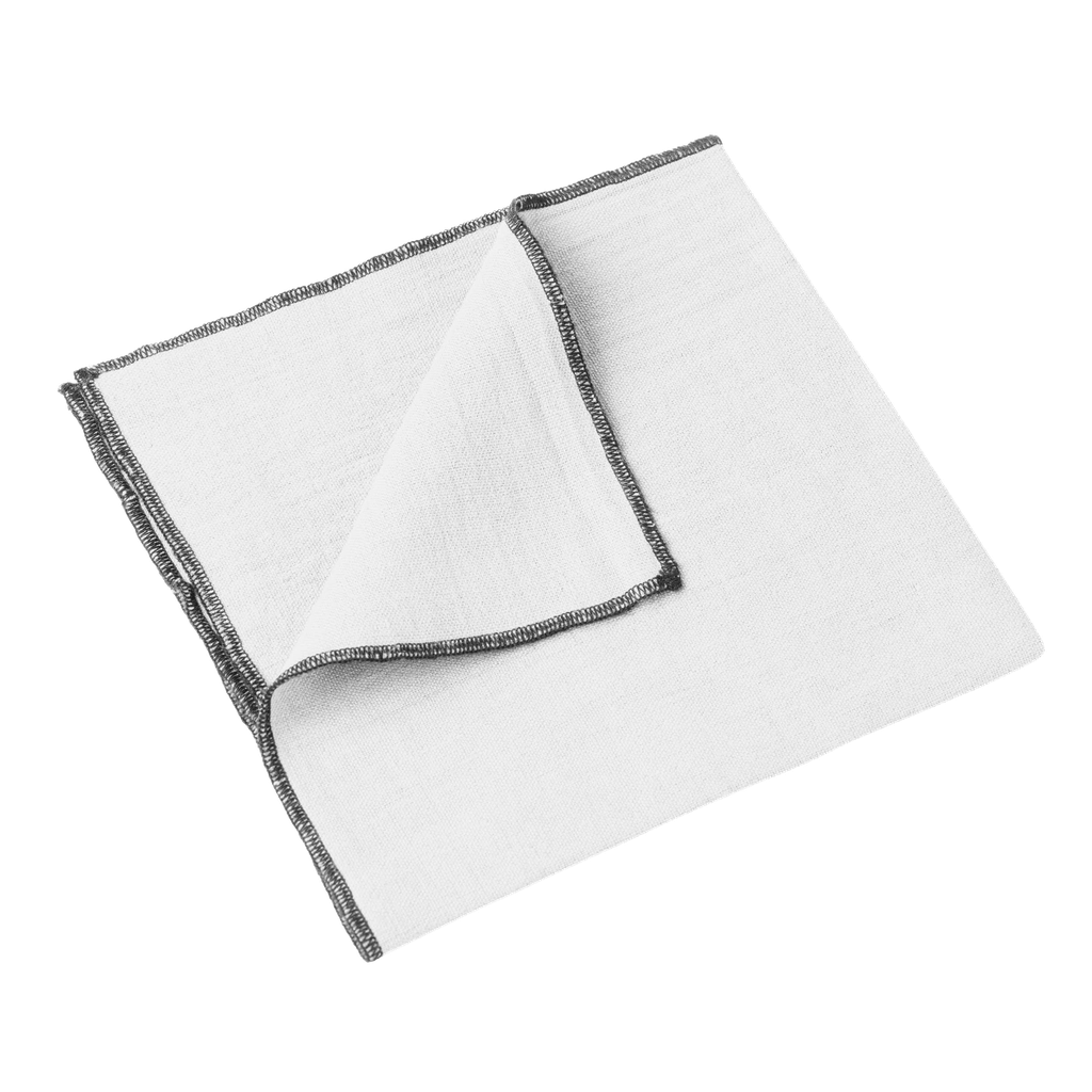 Serviette de Table Luri 40x40 100% Lin Surpiqure Noire