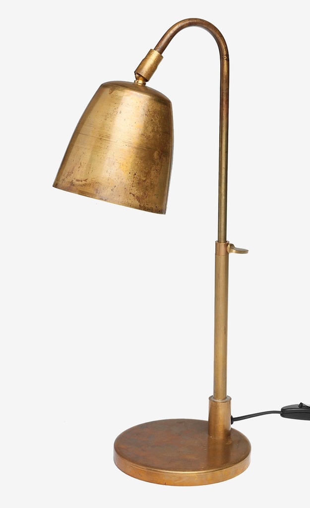 Lampe de bureau laiton brossé, réglable en hauteur 
