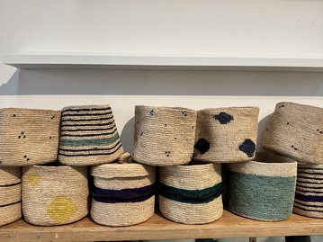 Panier crochet raphia