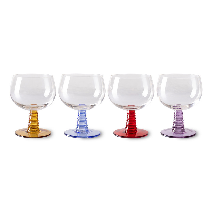 4 verres à vin Spirale  (Ambre)