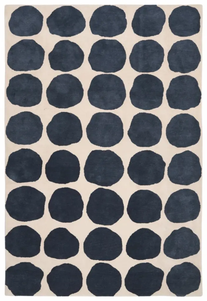 Tapis Dots en laine fait main (LIGHT KHAKI/BLUE MELANGE, Sur Mesure/M2)