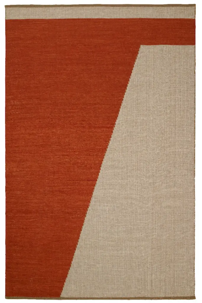 Tapis Una en laine (RUST/BEIGE/OFF WHITE, Sur Mesure/M2)