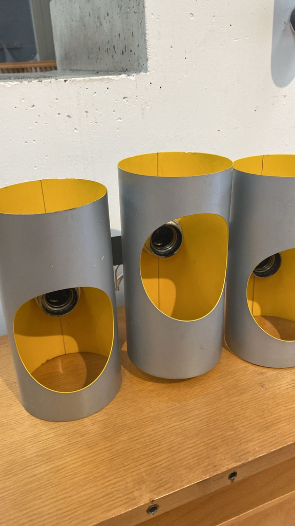 Applique 3 tubes intérieur jaune