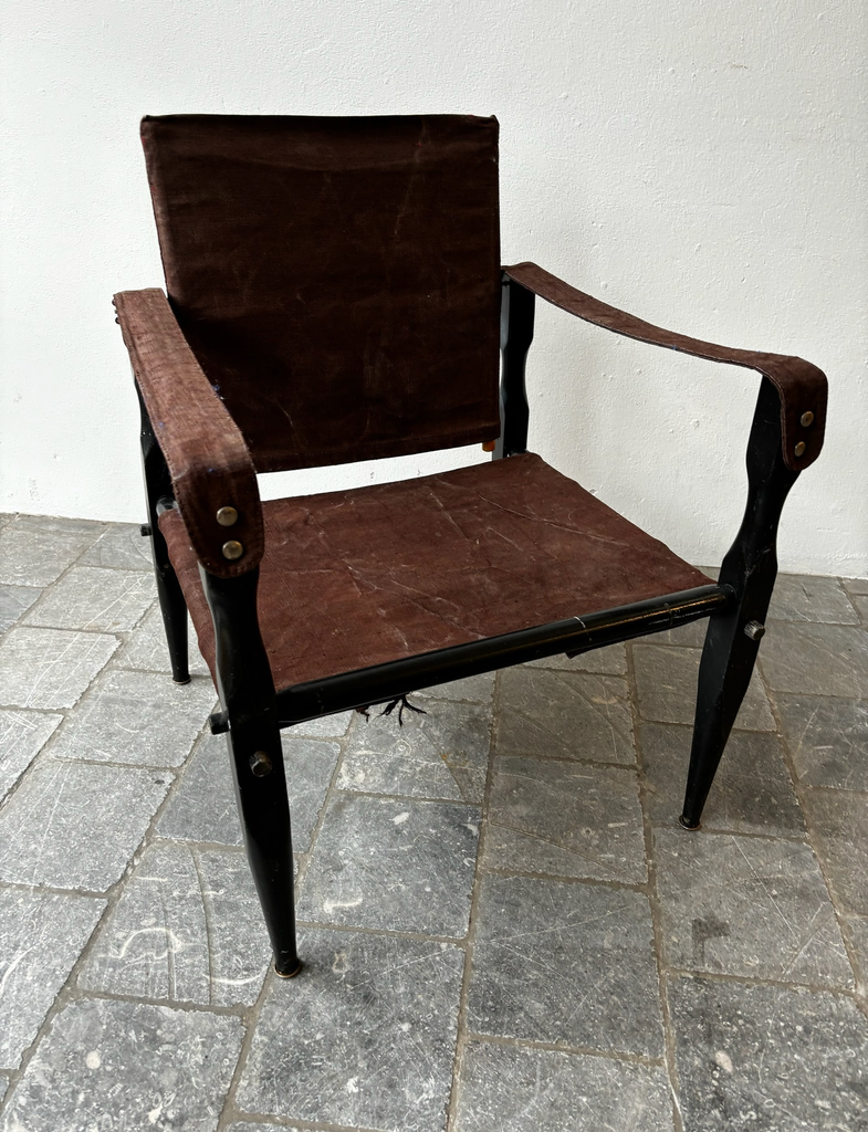 Fauteuil safari brun foncé