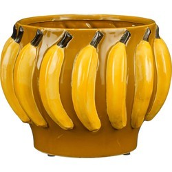 Moza pot jaune - h19xd26,5cm