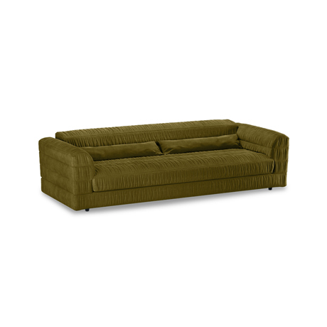 Canapé Club Royal velvet, olive 274x108x72