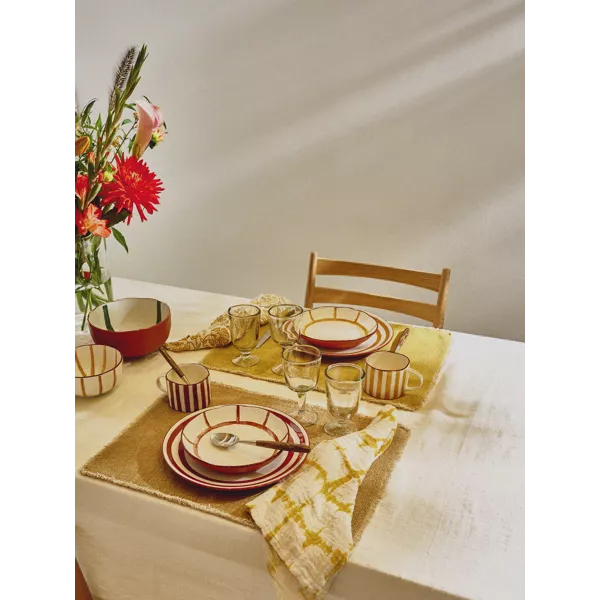 Set de table coton 50x35cm franges Frivole