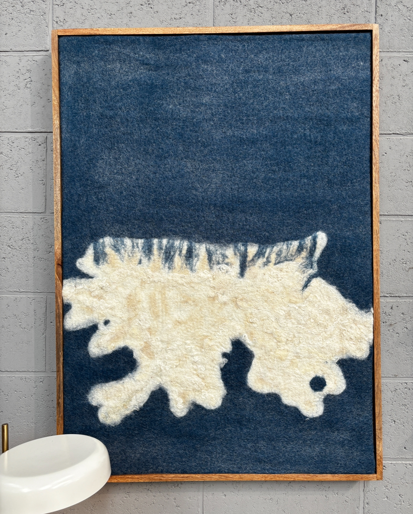 Toile en laine Wooly cadre Manguier 107x76x6,5cm