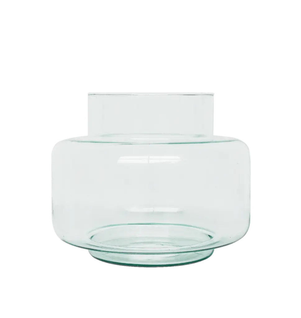 Vase verre recyclé transparent D22 H18 