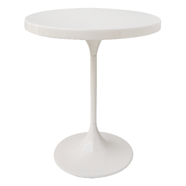 Table d'appoint haute blanc brillant