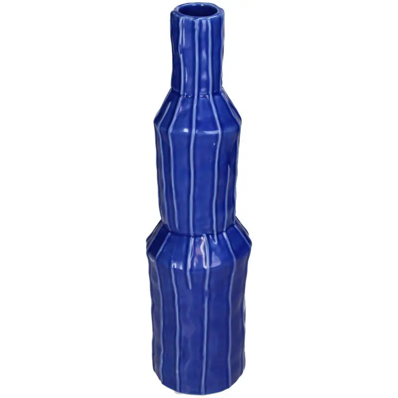 Vase Stoneware Bleu 9x9xH34