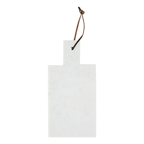 Planche à découper en marbre/lanière en cuir 15x30x1,5 cm