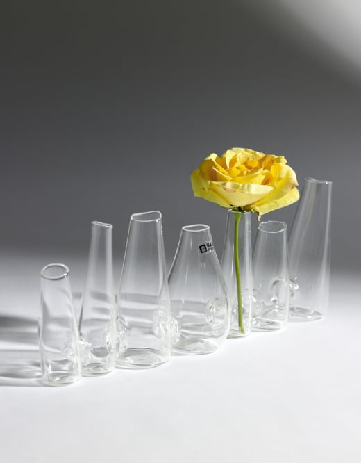 Vase transparent collier mini-soliflores L 29 W 29 H 9.5 CM