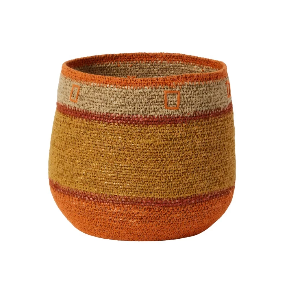 Panier - Petits carrés Violet ou orange - 22 cm 