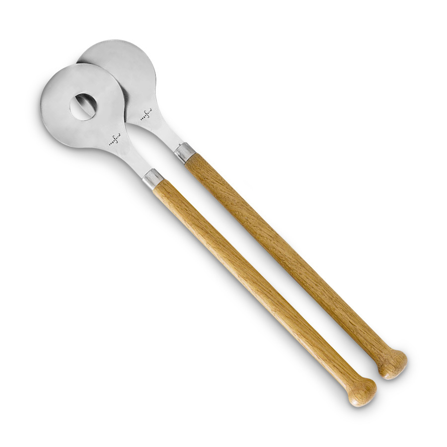Couverts à Salade inox et chêne
