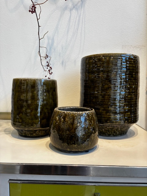 Pot de plante vert 01 ou 02 vert foncé S, M ou L