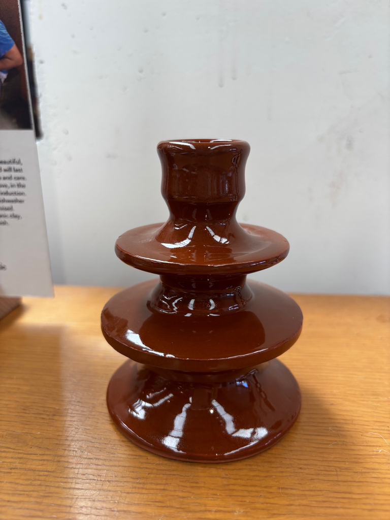 Bougeoir dansant céramique main brun