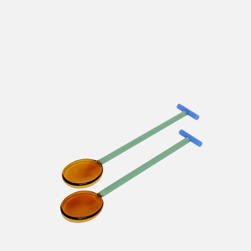 Couverts salade verre multicolour