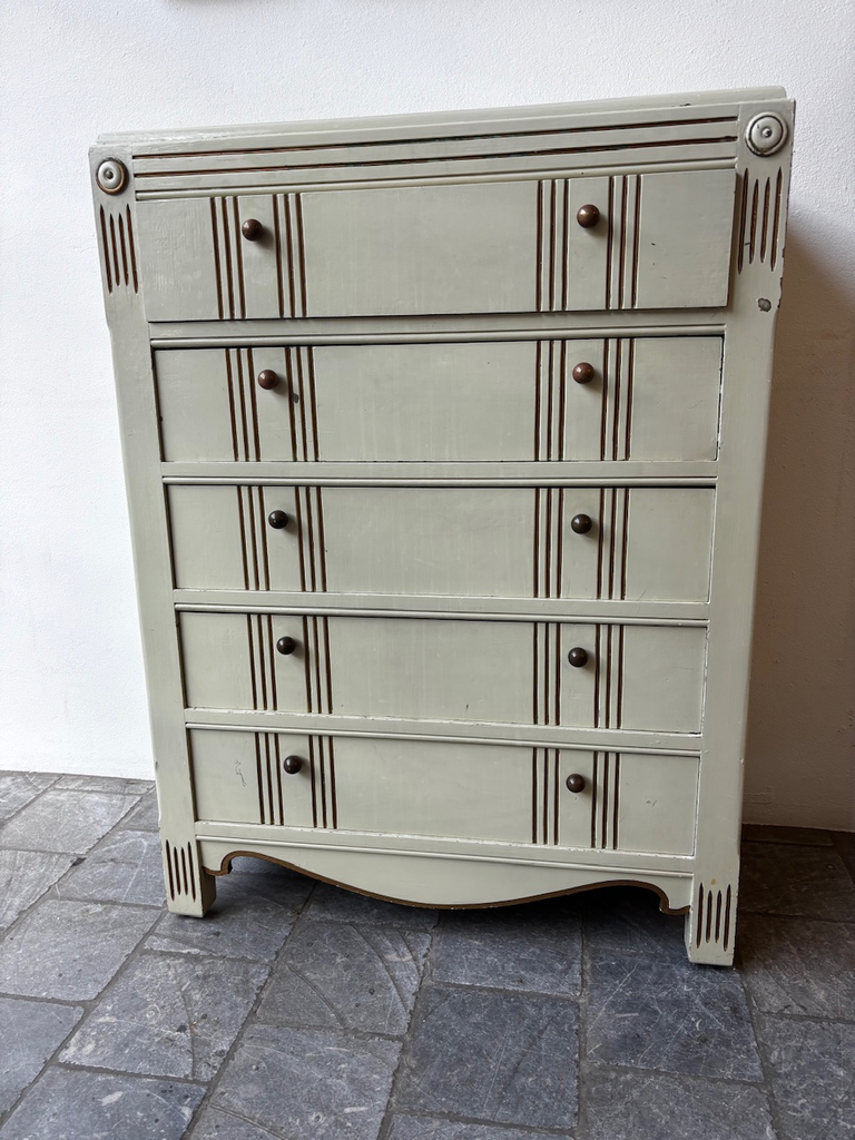 Commode années 30 patine vert eau 80x40xH106,5cm