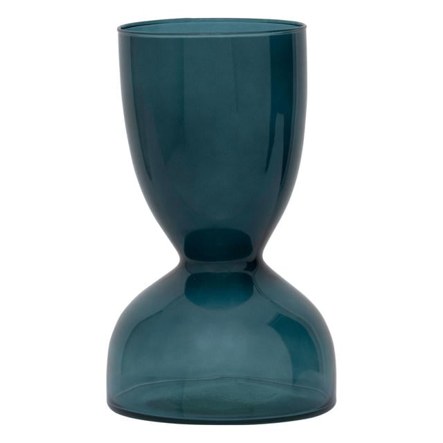Vase Ebbe, green heron bleu transparent sablier