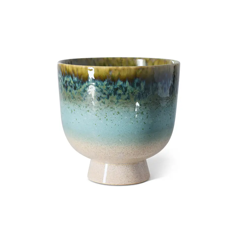 Pot de fleurs rétro lagune 20,5x20,5x20cm