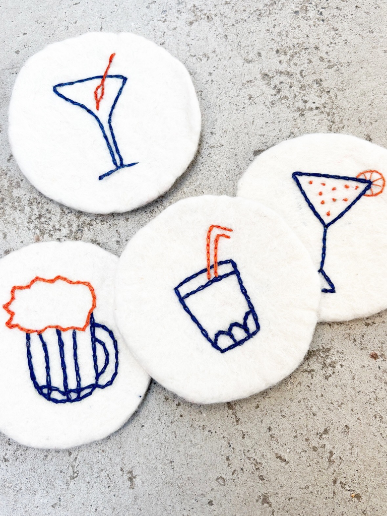 4 sous verres en feutrine 