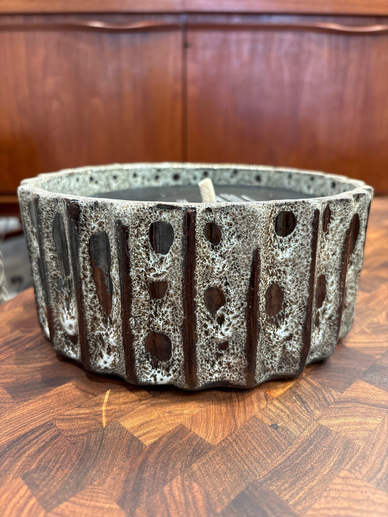 Bougie outdoor M terracotta bicolore gold - Ø 21x8cm