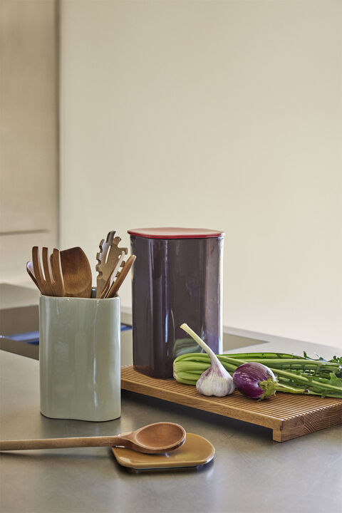 Boite Amare Canister Burgundy/Red ø17xh26cm