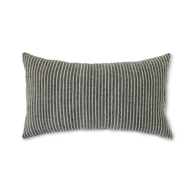 Striped cushion monochrome gris écru (70x40cm)