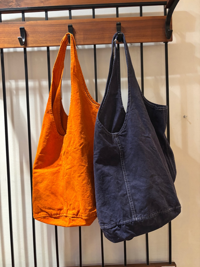 Sac shopper en cotton orange ou bleu de travail