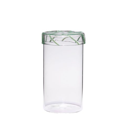 Storage jar heir transparent coulure relief couvercle l green 10x20